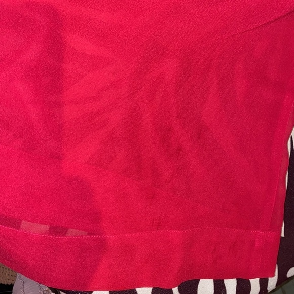 Banana Republic fushia double  layered ruffle trim blouse Sz M - Picture 13 of 16